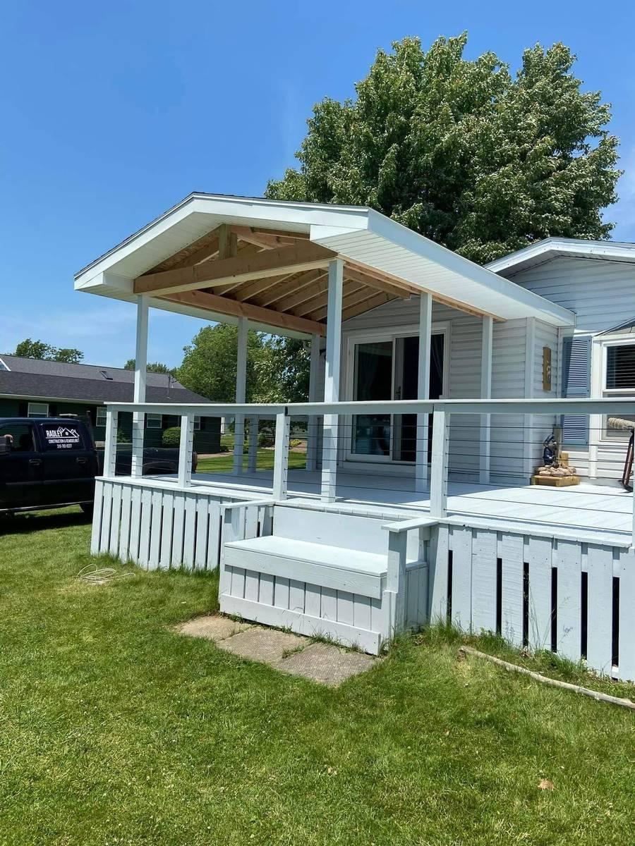 Covered porch addition