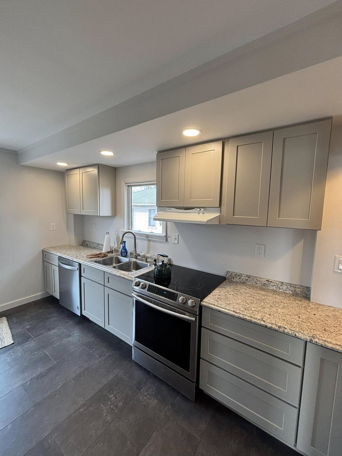 Kitchen remodel with gray shaker cabinets